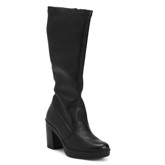 ENVAL SOFT Dark Brown Made In Italy Leather Heel High Shaft Boots